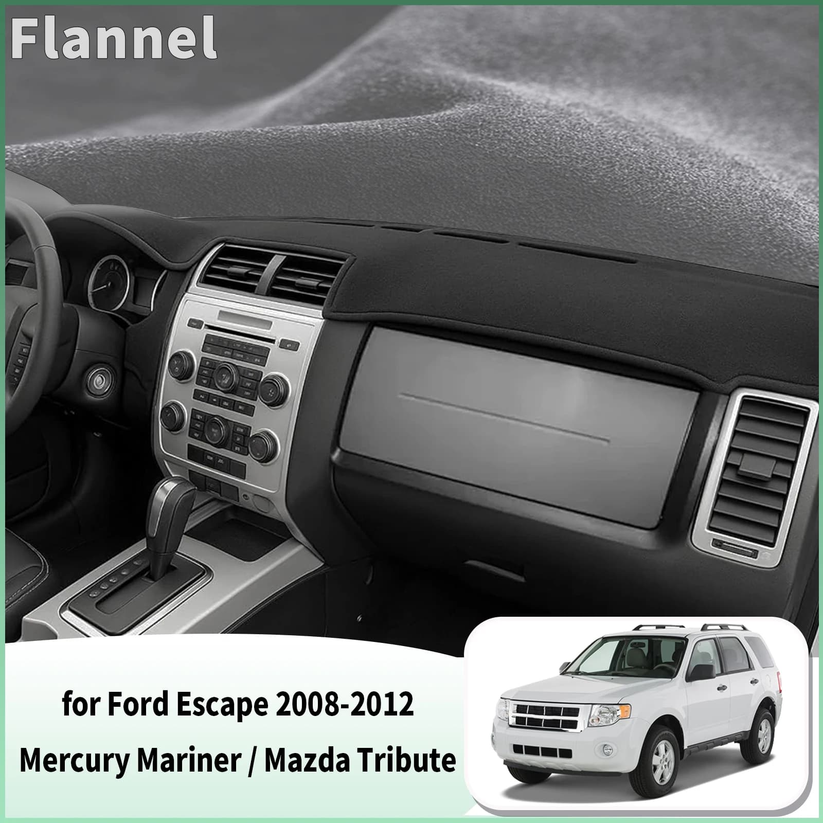 for Ford Escape 2008-2012 Mercury Mariner Mazda Tribute Dash Mat Dashboard Cover Dashmat Anti-Reflection Heat Insulation