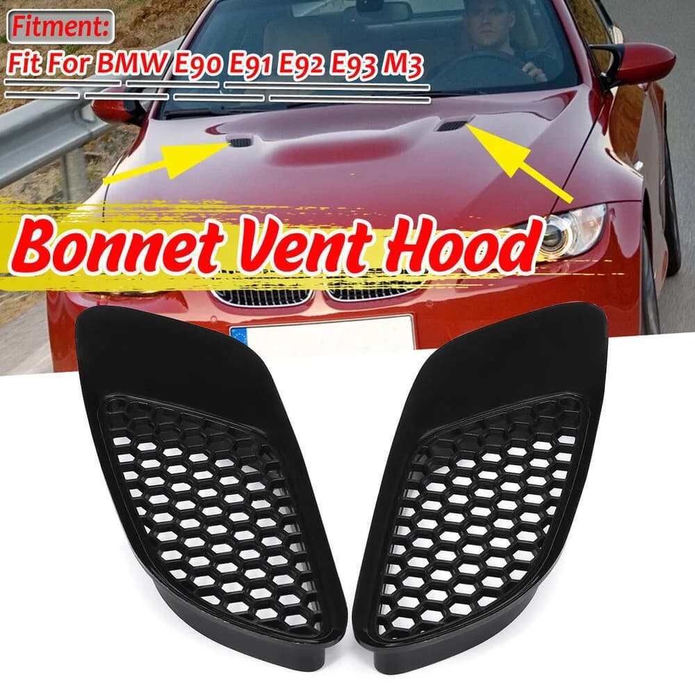 For BMW M3 High Performance Hood Vent Intake Cover ABS Carbon Fiber Look Styling Upgrade Car Modification Accessories Automobile