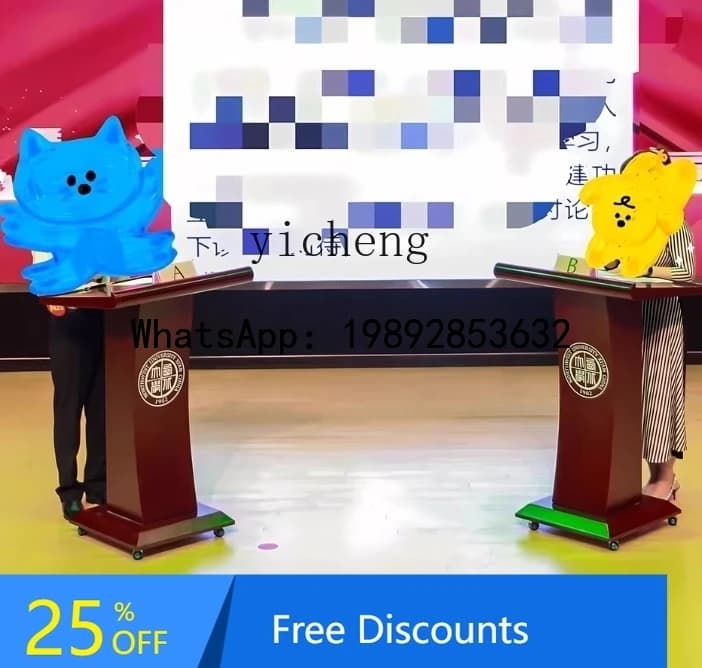 Simple Modern Movable Lectern Classroom Desk Solid Wood Chairperson's Speech Desk