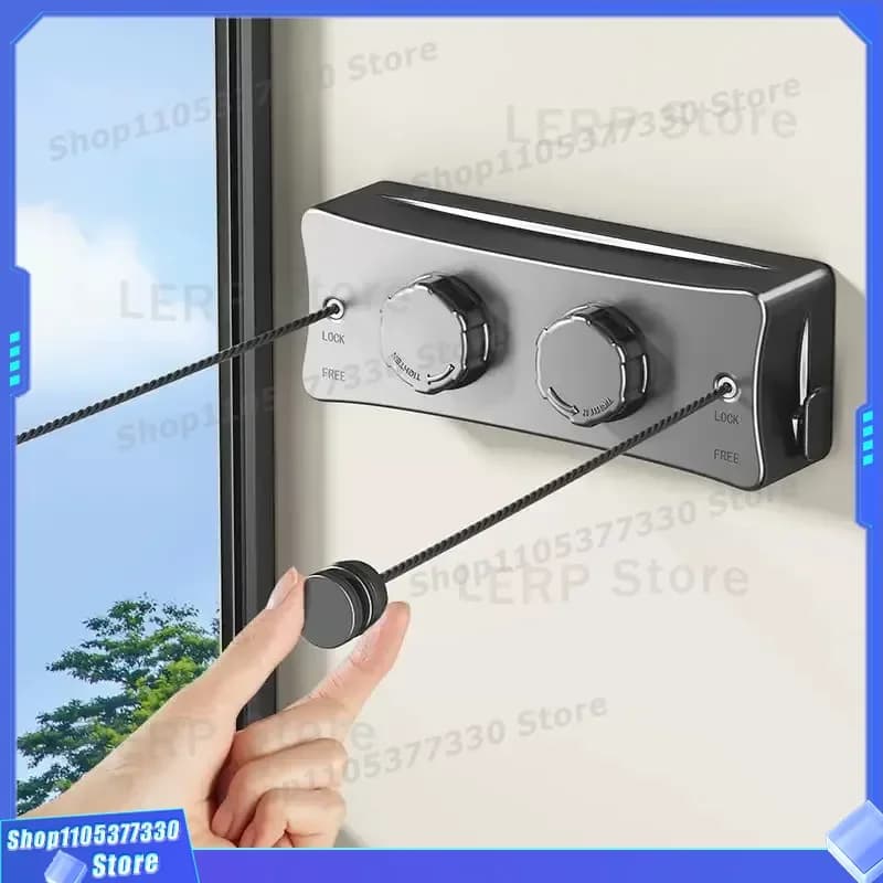 Retractable Clothesline Indoor No Drilling Balcony Drying Rack Invisible Wire Rope for Bathroom Laundry Hanging Line Space