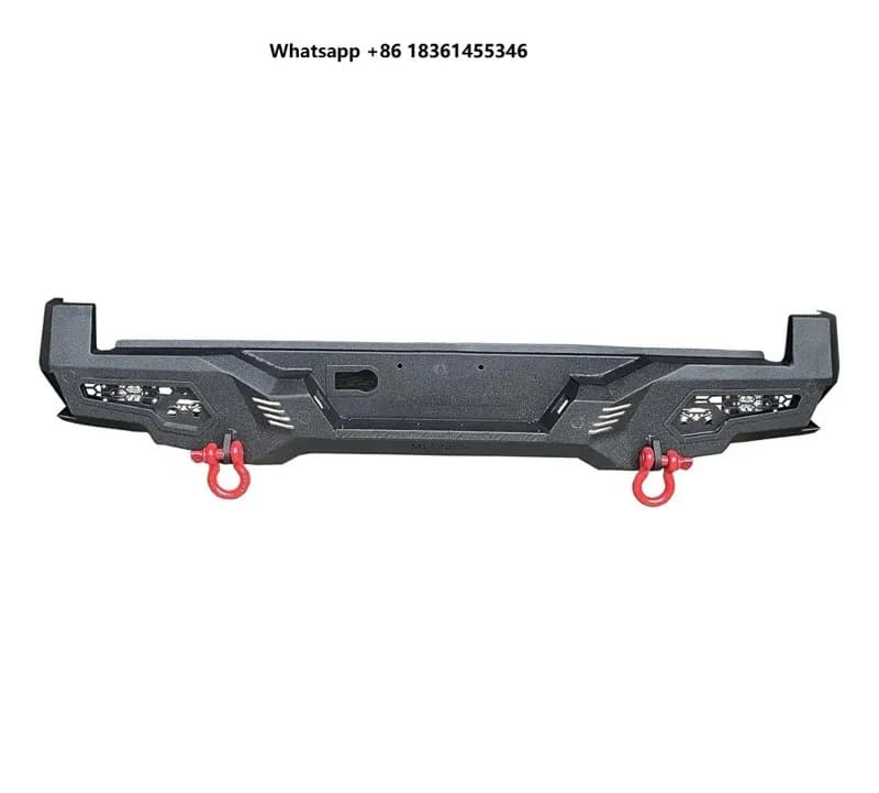 For  Tacoma 2016–2023, 4x4 Pickup Truck Parts, Rear Bumper Crossbar Black Steel Rear Bumper (with Tow Hook) C4 Style,