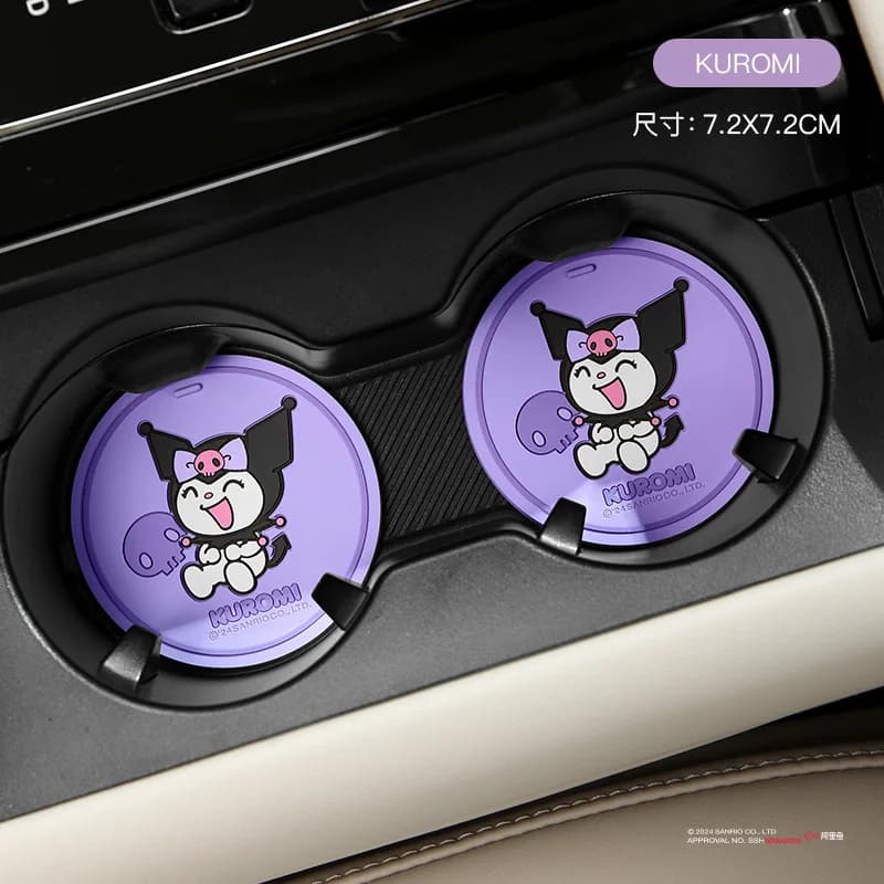 Sanrio kuromi car water cup anti-slip mat storage tank decorative mat cute cartoon Cinnamoroll My melody car accessories gift