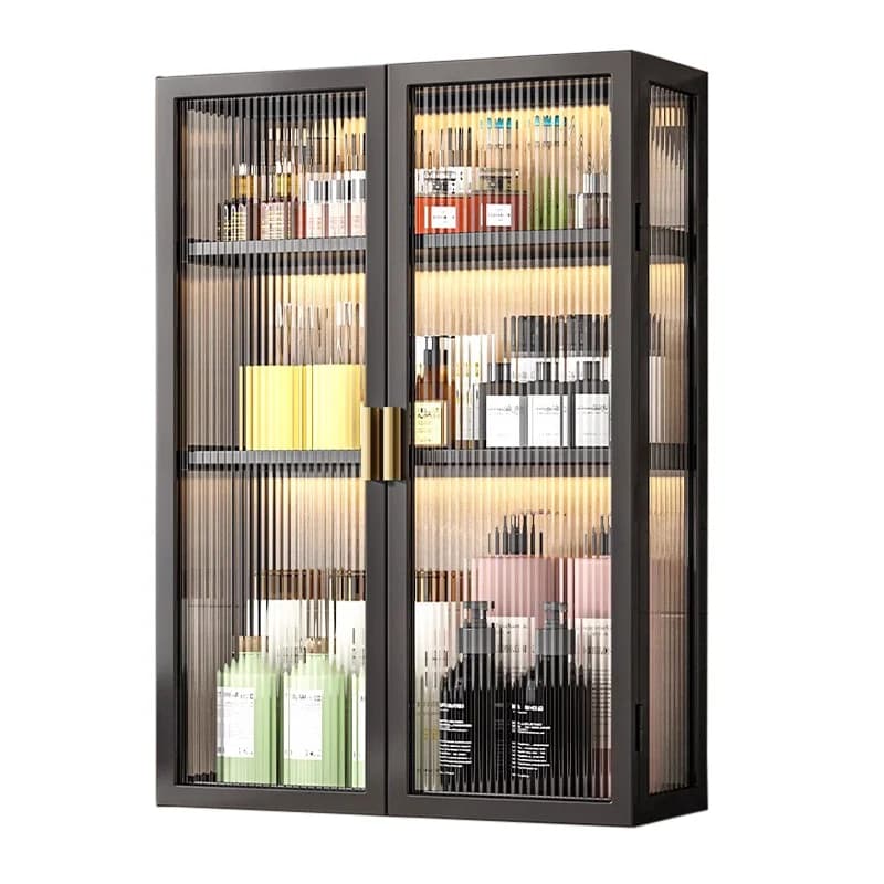 Perforated Bathroom Wall Mounted Washbasin Storage Rack Bathroom    Dressing Storage Cabinet