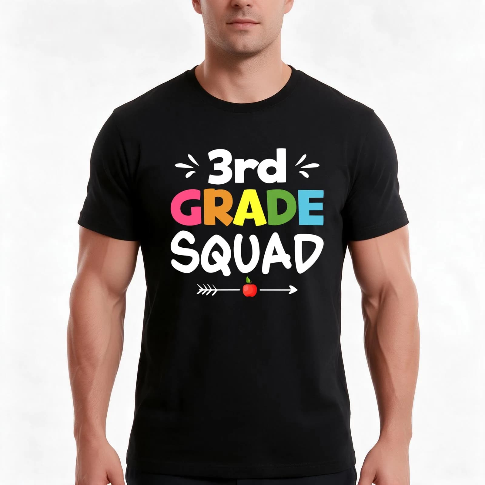 3RD GRADE SQUAD T-Shirt, Summer Casual Cotton Tee, Oversized Streetwear Tops, Vintage Graphic Print, Loose Fit Short Sleeve