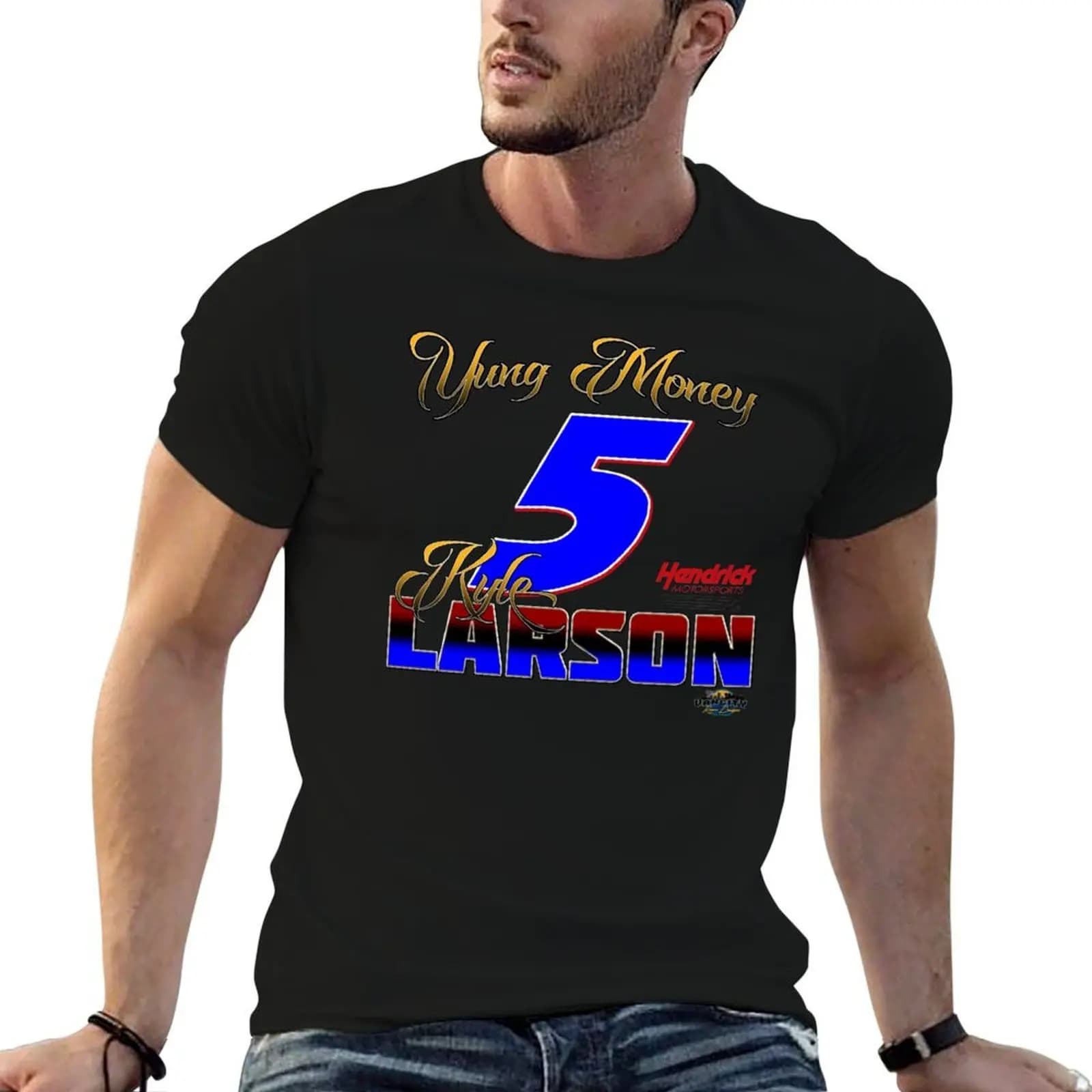 Kyle Larson Yung Money Gold Edition T-Shirt vintage graphic tee new edition mens graphic t-shirts