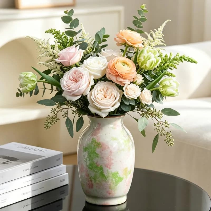Hand Painted Ceramic Vase Modern Home Decoration Tabletop Porch Dining Table Ornament Decoration Maison Room Decors 2026