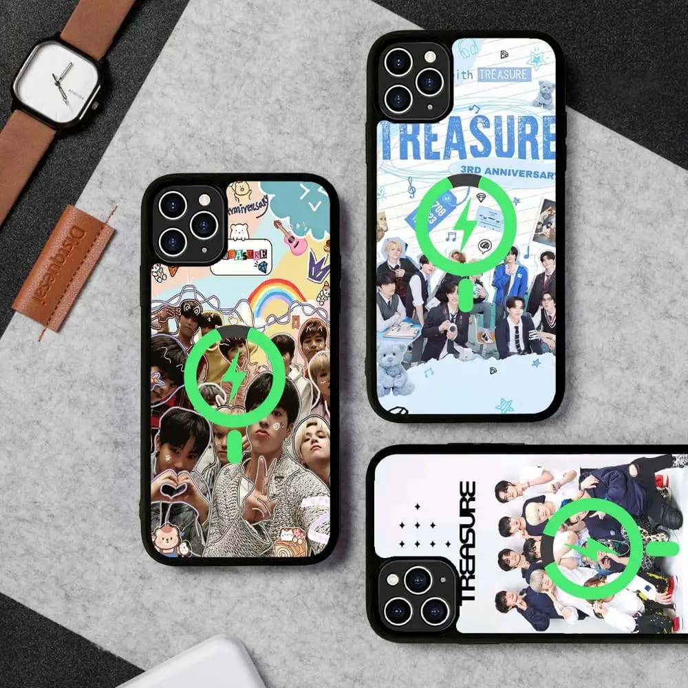 Kpop Group T-Treasure Magnetic Wireless Phone Case For IPhone 17 16 15 14 13 12 11 Pro Max Plus Mag Phone Cover