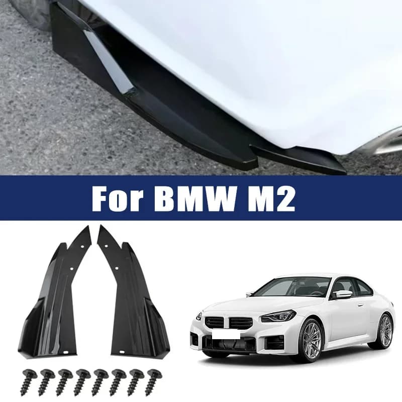 Car Rear Bumper Spoiler Lip Carbon Fiber Wing Trim Protection Anti-crash Diffuser Side Skirt Wrap Angle Splitter For BMW M2