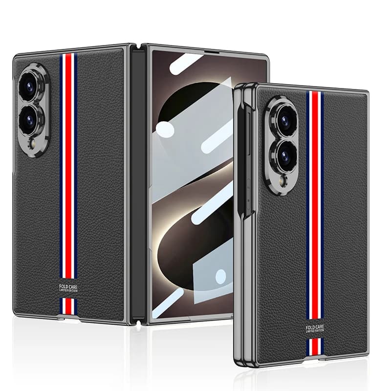 For Samsung Galaxy Z Fold 8 Wide 5G Case Skin-Friendly Matte Leather With Tempered Film No Hinge Shockproof Cover Accessories