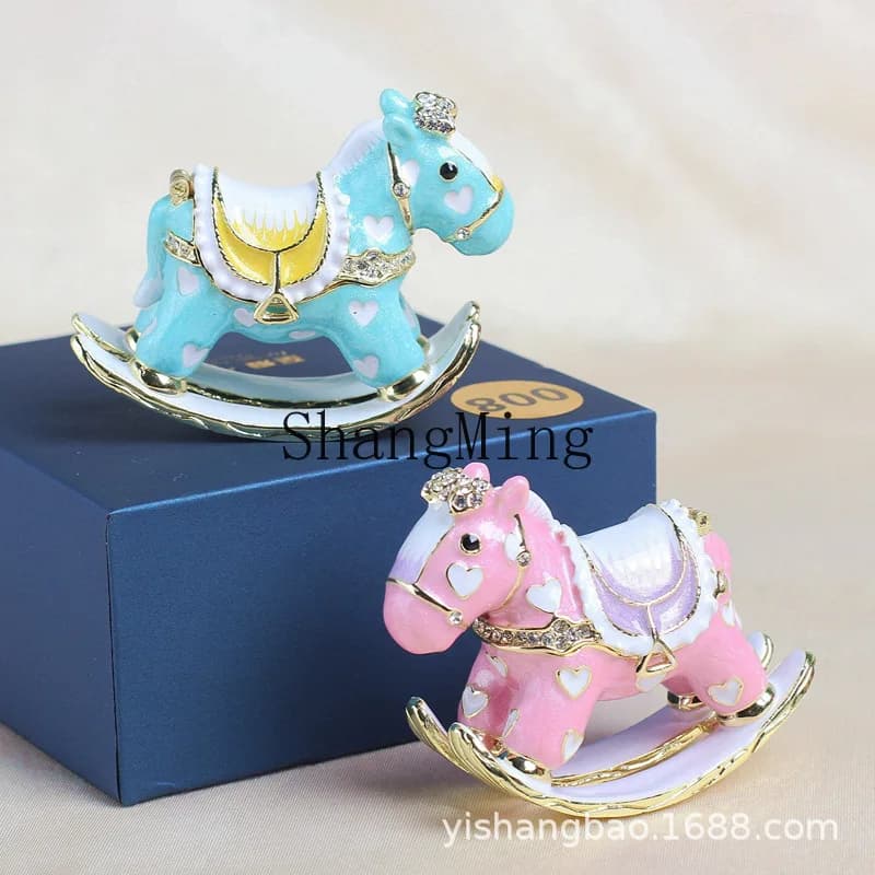 PYH small rocking horse enamel color jewelry box oil dripping handicrafts gifts ornaments home accessories