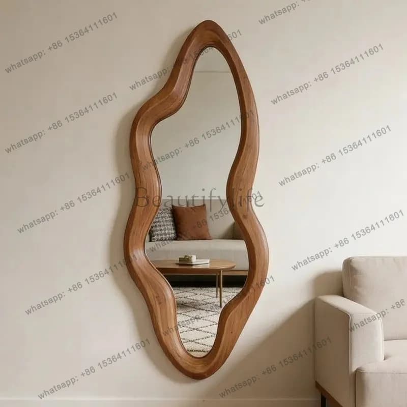 YJ French medieval fitting mirror wall hanging art special-shaped floor mirror irregular creative designer