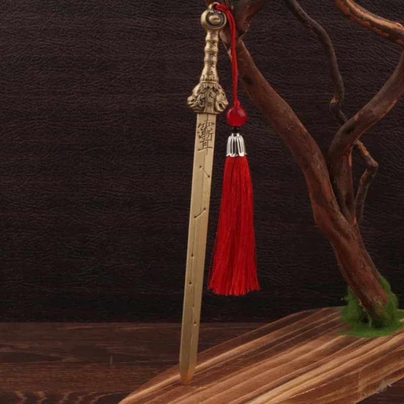 Brass Zhong Kui Seven-Star Sword Taoist Feng Shui Home Decor Ornament