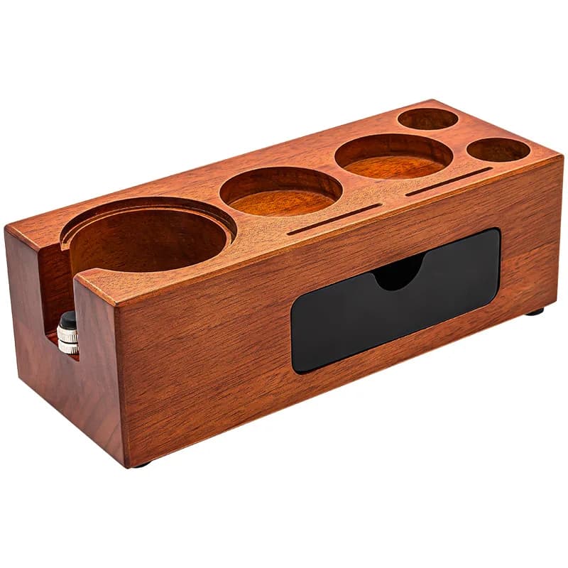 Multifunctional coffee powder press, drawer base, solid wood coffee Italian worktable storage seat