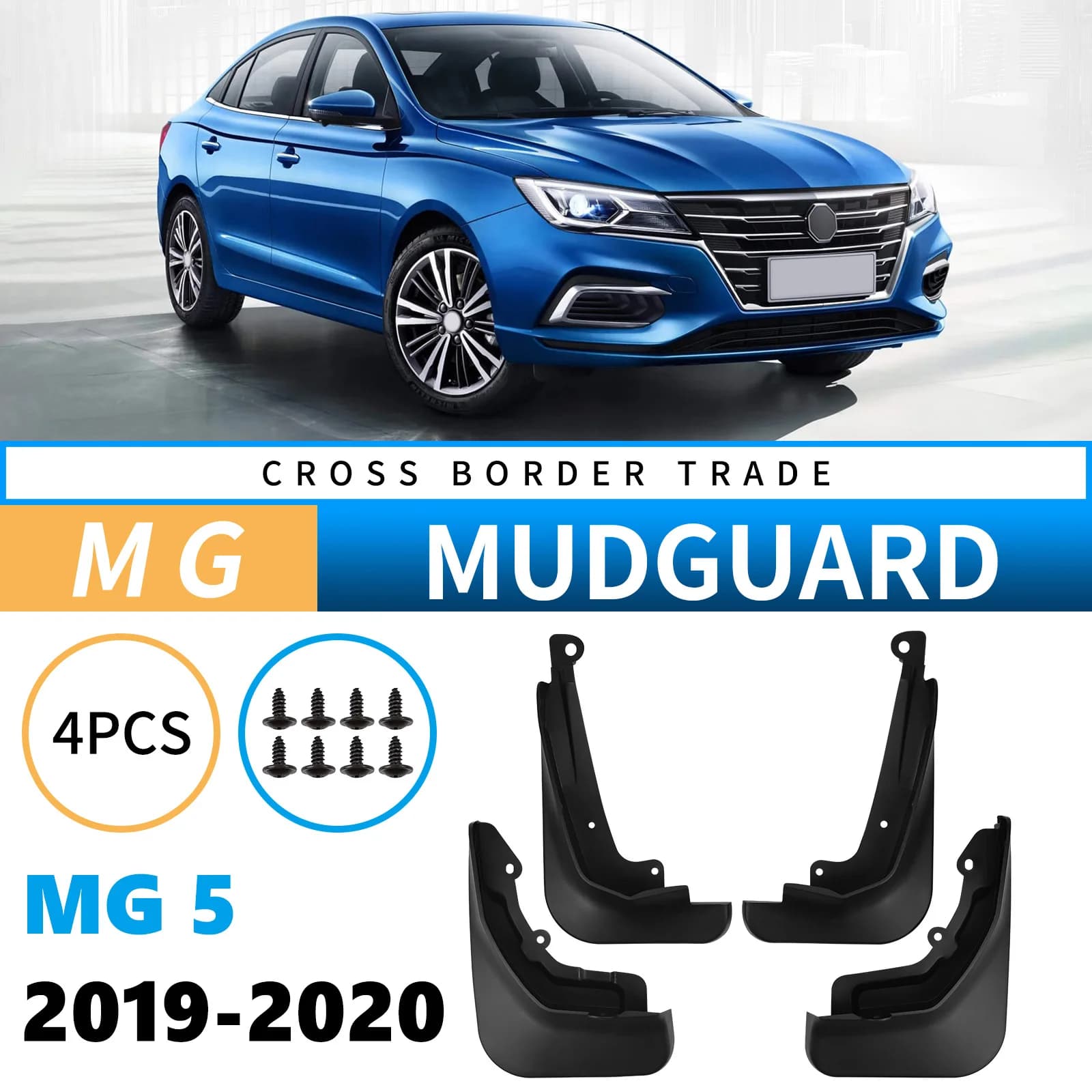 Car Auto Wheel Mud Flaps Splash Guards Fender for MG 5 2019-2020 Front Rear Full Set Mud Guard Parts