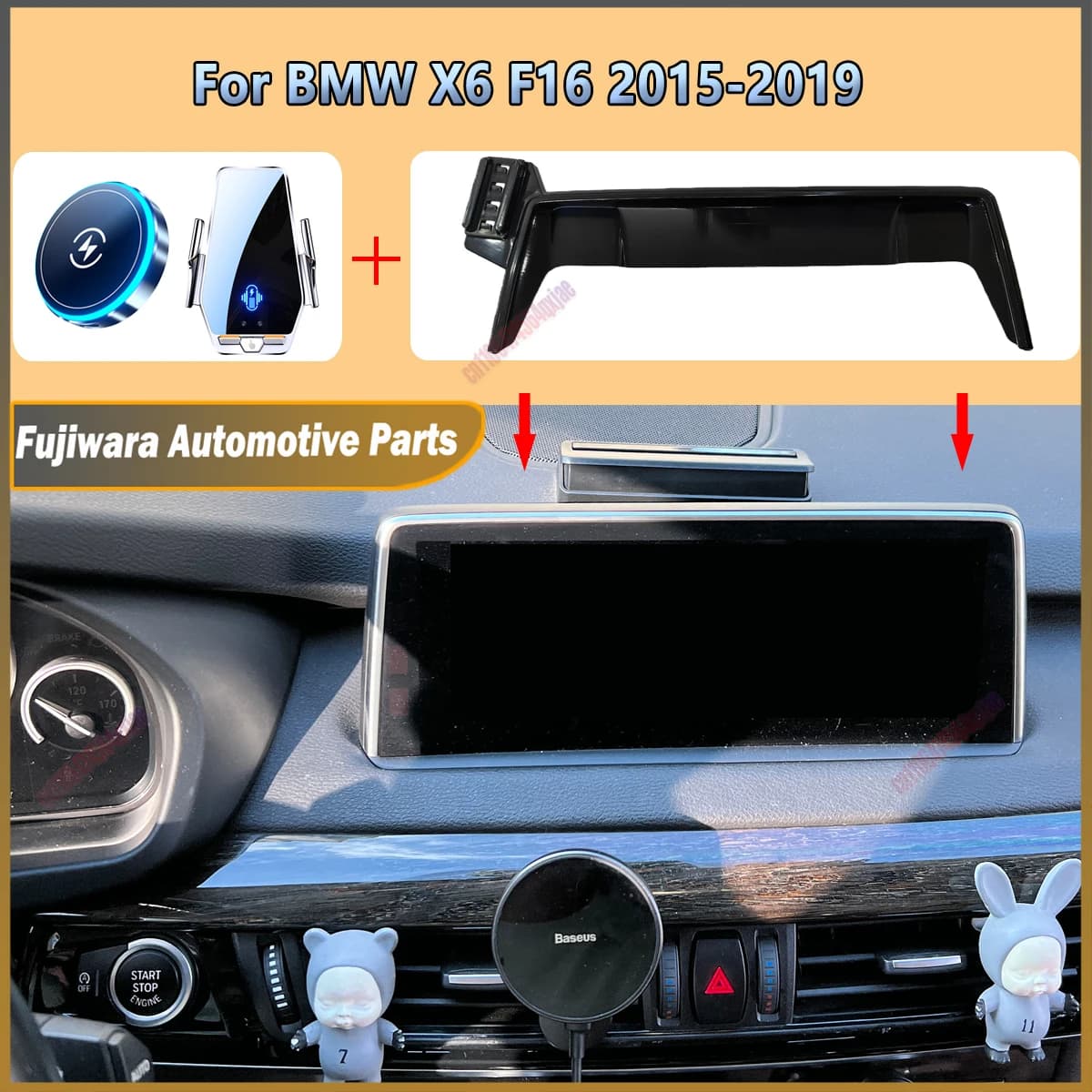 For BMW X6 F16 2015-2019 Car Phone Holder vent Wireless Charging Car charger cradle For Magsafe Accessories