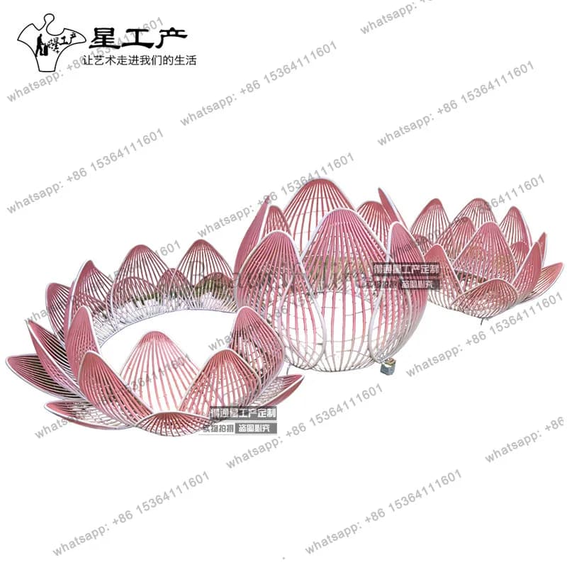 Lotus leaf lotus pool decorative ornament outdoor stainless steel ornament