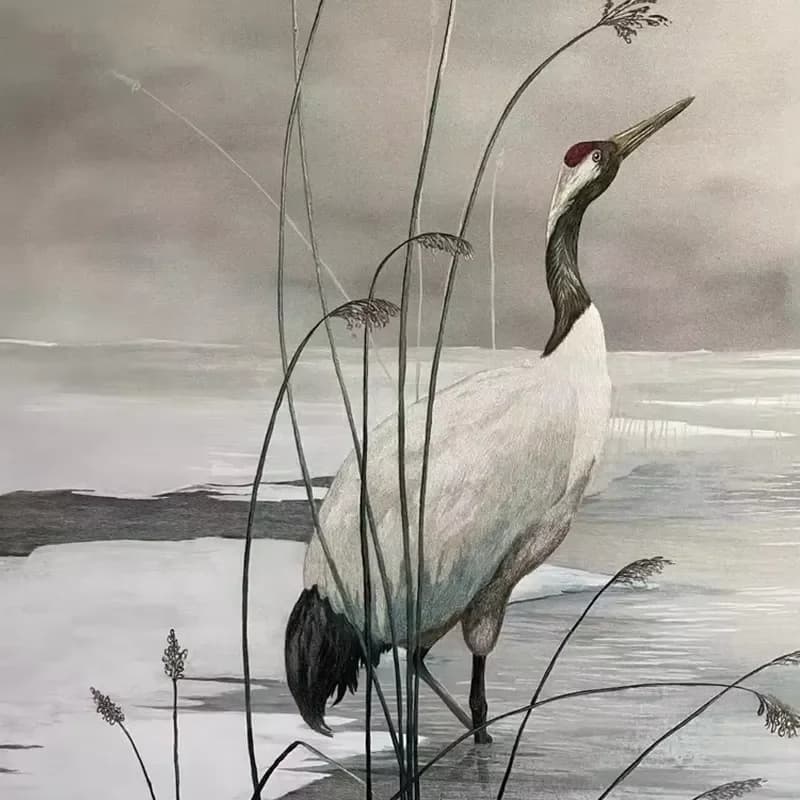 Beautiful Hand Painted Silk Fabric Chinoiserie Wallpaper for Living Room Decor