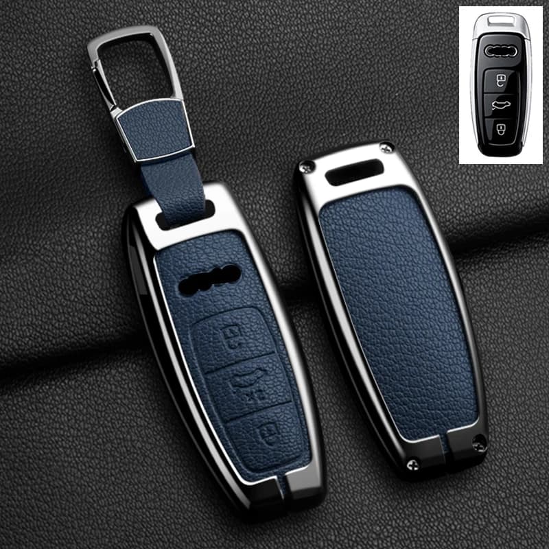 Suitable Metal Leather Car Key Case Cover For Audi Q8 RSQ8 A6 C8 S6 RS6 A7 S7 RS7 A3 8Y A8 D5 4N RS E-tron GT Q4 Q7 4M Accessory