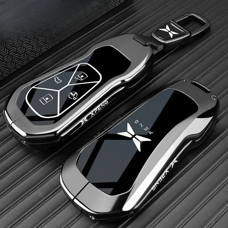Premium Zinc Alloy Key Cover Case for XPENG MONA M03/G6/G7/G9/P7+ (2025) - Protective Key Fob Shell Key Bag Chain
