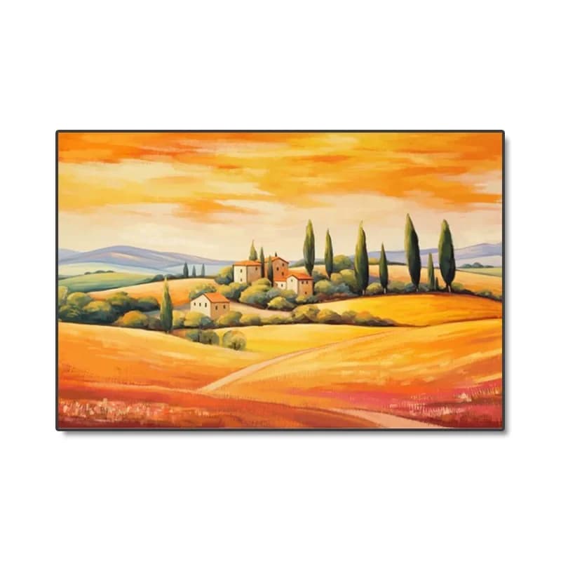 Landscape spray , semi-hand painted sunset decoration painting, bedroom living room entrance crystal porcelain painting