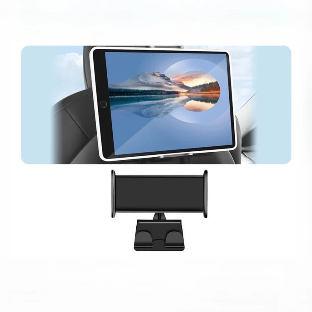 For Tesla Model 3 Highland 24-26 Model Y Juniper Back Seat Phone Holder with 2 hooks 360° Rotate Bracket For Tablet PC iPad Mini