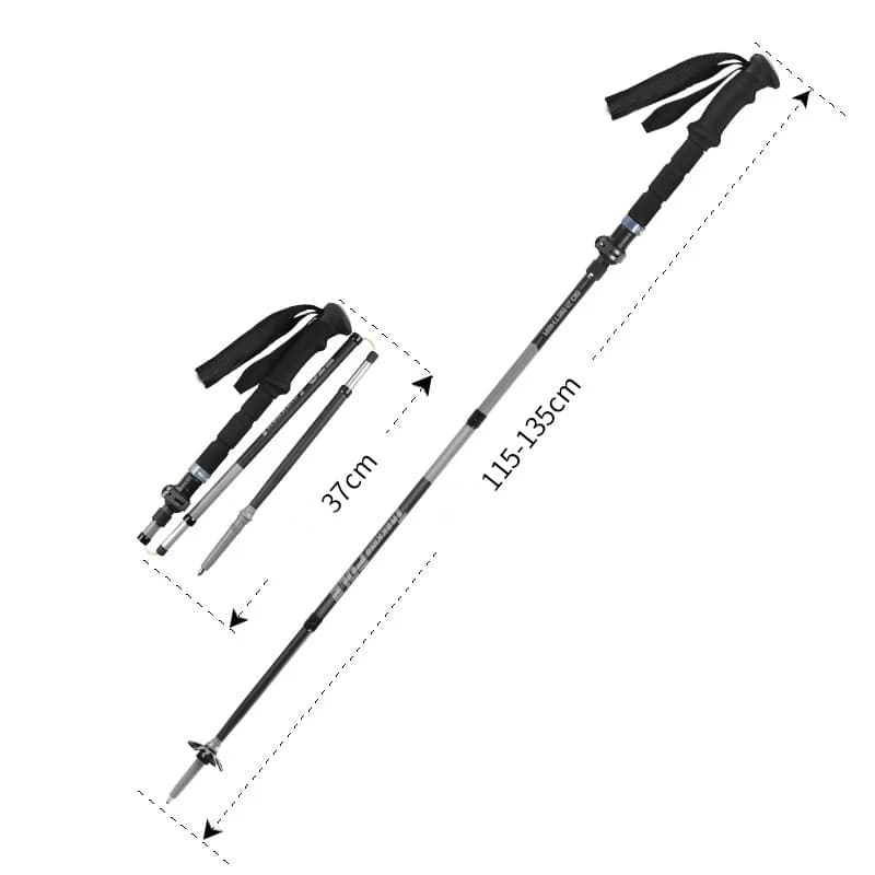 Aluminum Outdoor Alpenstock Carbon Fiber Walking Sticks Telescoping Foldable Self Defense Hiking Trekking Poles Sticks