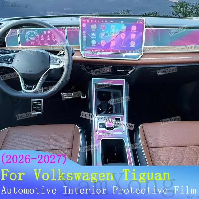 Car Interior Kit Scratch Film For VW Tiguan Dashboard Navigation Screen Cover Sticker Center Panel Transparent Protective Film