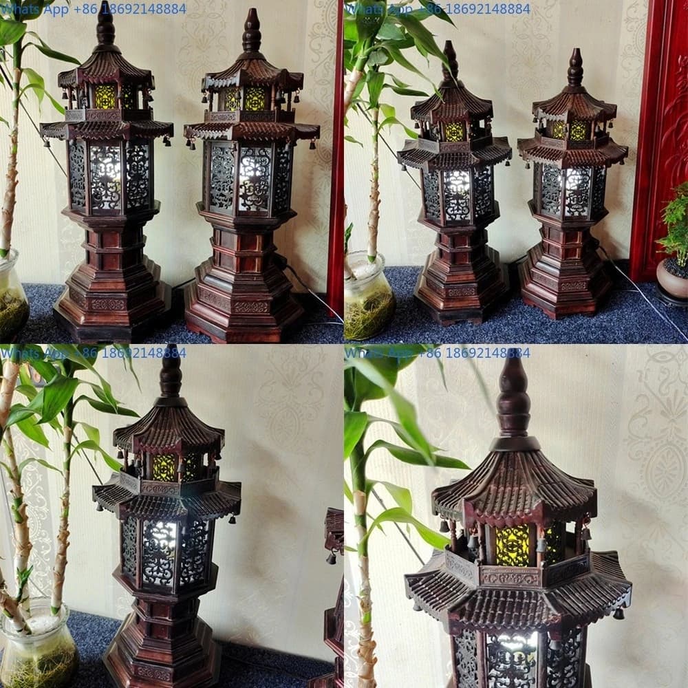 Vintage Chinese Style Temple Lamp Night Light for Home Decoration