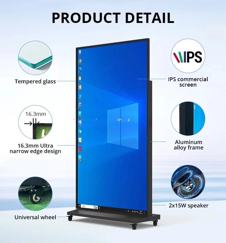 Customized 32 "43" 49 "55" 65 "75" 85 "Touch Screen Kiosk Marketing Vertical LCD Floor Digital Advertising Display Board