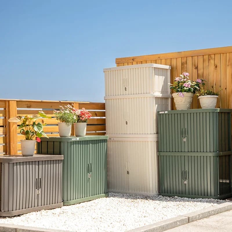 Balcony cabinet storage cabinet, outdoor storage gardening utensils, courtyard outdoor sunscreen and waterproof storage cabinet