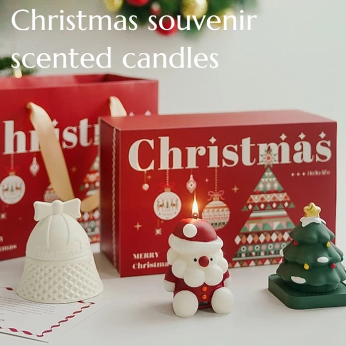 Christmas Souvenir Scented Candles Long-lasting Atmosphere Home Decoration Scented Gift Box Set Merry Christmas