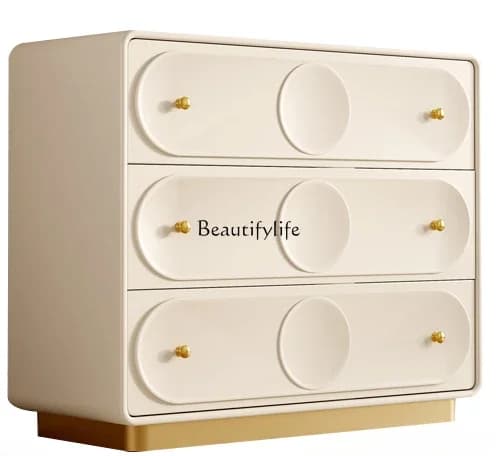 yj57 French Cream Style Bedroom Storage Solid Wood Chest of Drawers Entrance Cabinet Living Room Storage Corner Cabinet