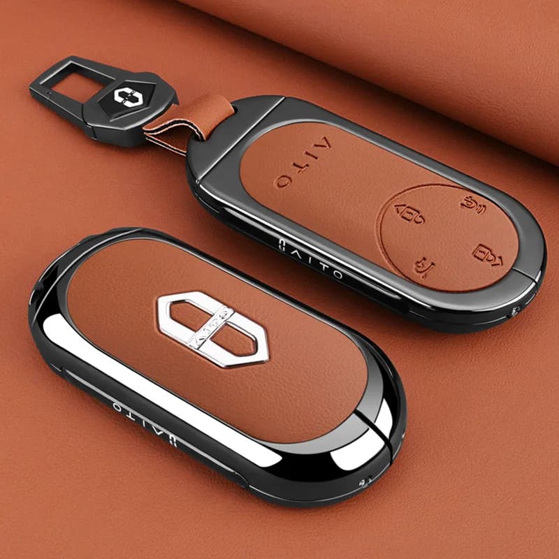 Premium Zinc Alloy Key & Card Cover Case for AITO M7/M8/M9 (2025) - Protective Shell Keychain