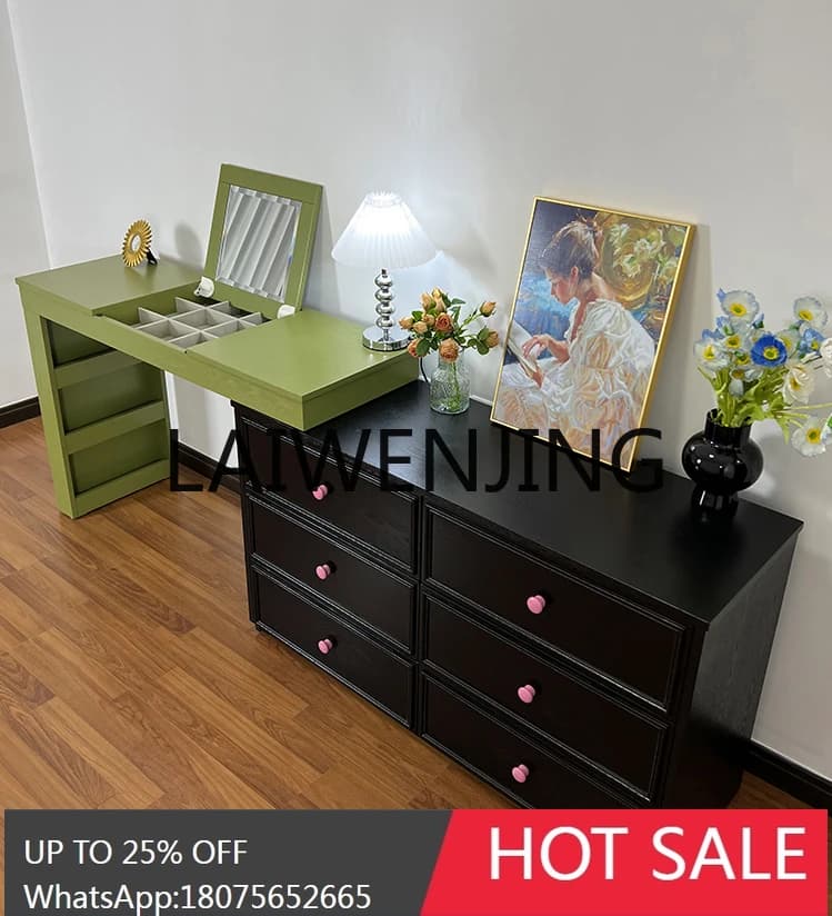 Modern Solid Wood Dresser Bedroom American Art Tailstock Storage Cabinet Makeup Table Corner Desk