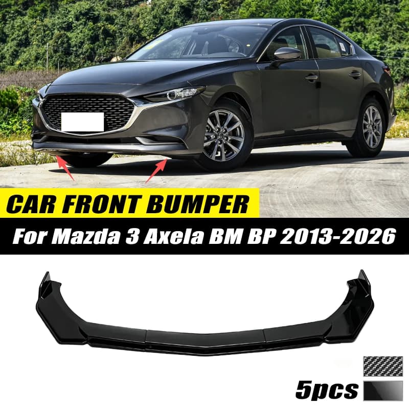 For Mazda 3 Axela BM BP 2013-2026 Front Bumper Lip Front Guard Spoiler High-quality ABS Material Body Kit Front Lip Accessory
