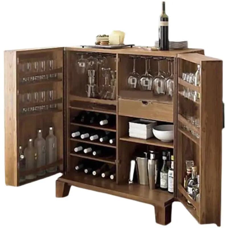 American home living room solid wood wine cabinet, kitchen storage cabinet Nordic side cabinet