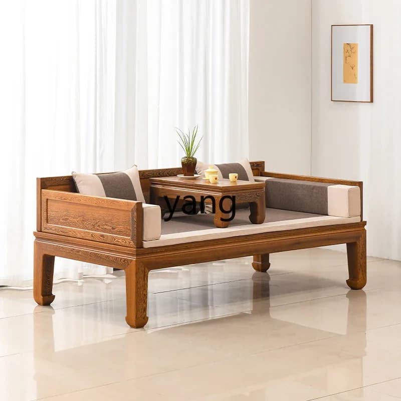 CX new Chinese mahogany chaise longue Chinese solid wood large size sofa bed