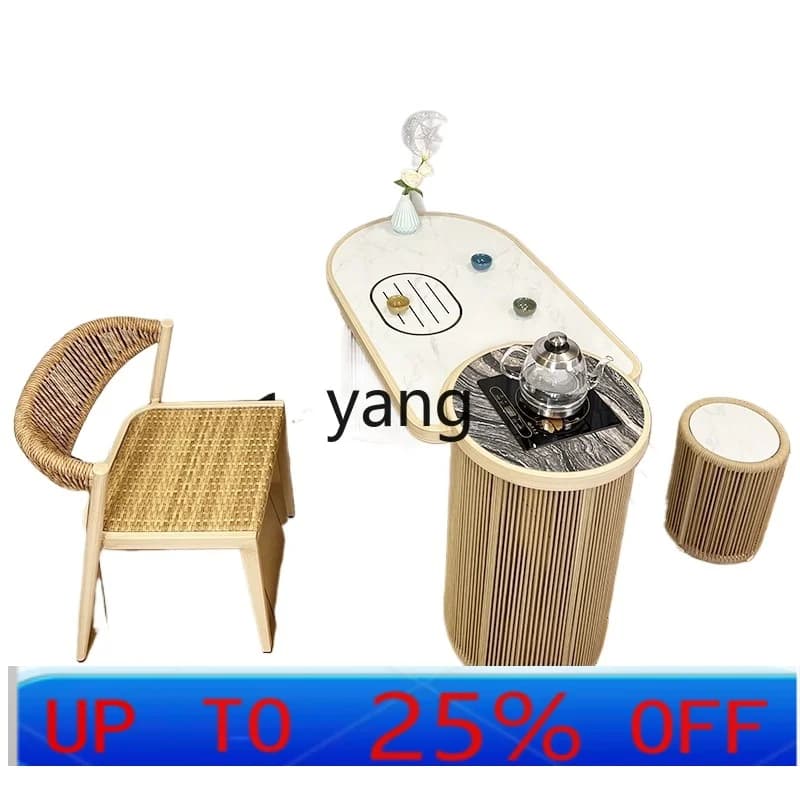 LMMBalcony Table and Chair Tea Leisure Area Layout Rattan Chair Table-Chair Set