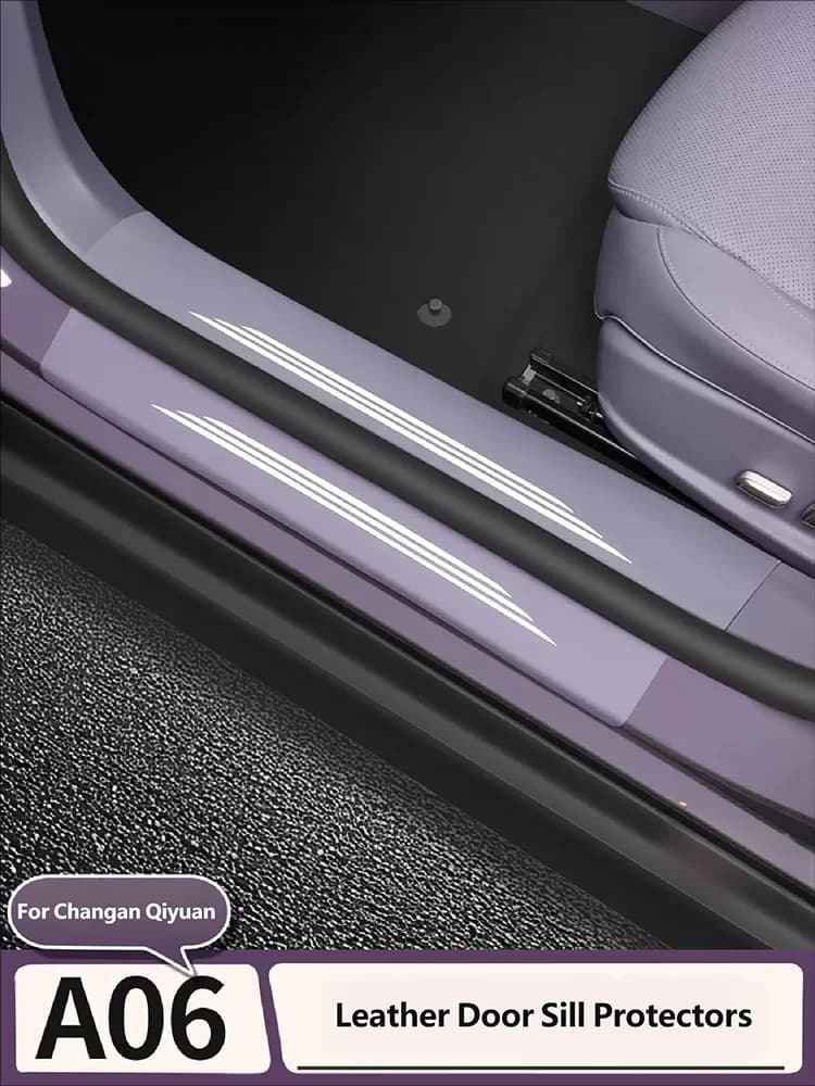 For Changan Qiyuan Nevo A06 2026 2027 Car Door Threshold Strip Inside Outside Leather Decorative Protective Sticker Accessories