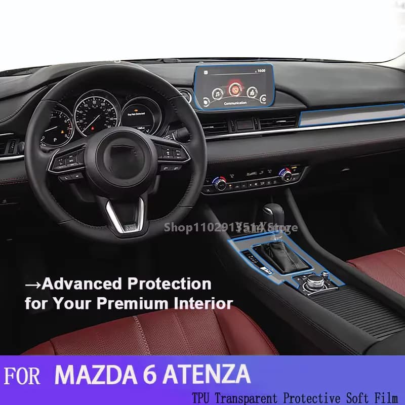 HD Clear Protective Film For MAZDA 6 ATENZA (2017-2023) Car Interior Center Console Control Panel Anti Scratch Cover Sticker