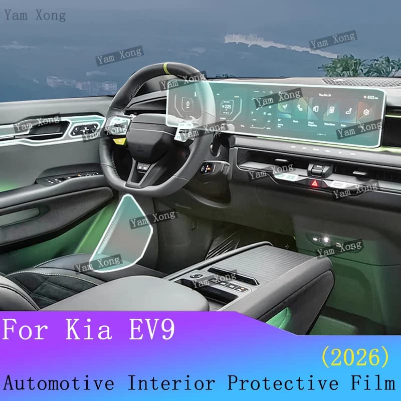 For Kia EV9 2026 Car Interior Film Suit Navigation Screen Protection Sticker Door Panel TPU Transparent Anti-scratch Cover Films