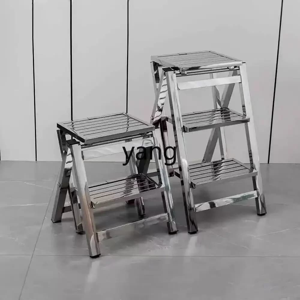 LMM stainless steel staircase steps household mobile ladder two-step three-step stool