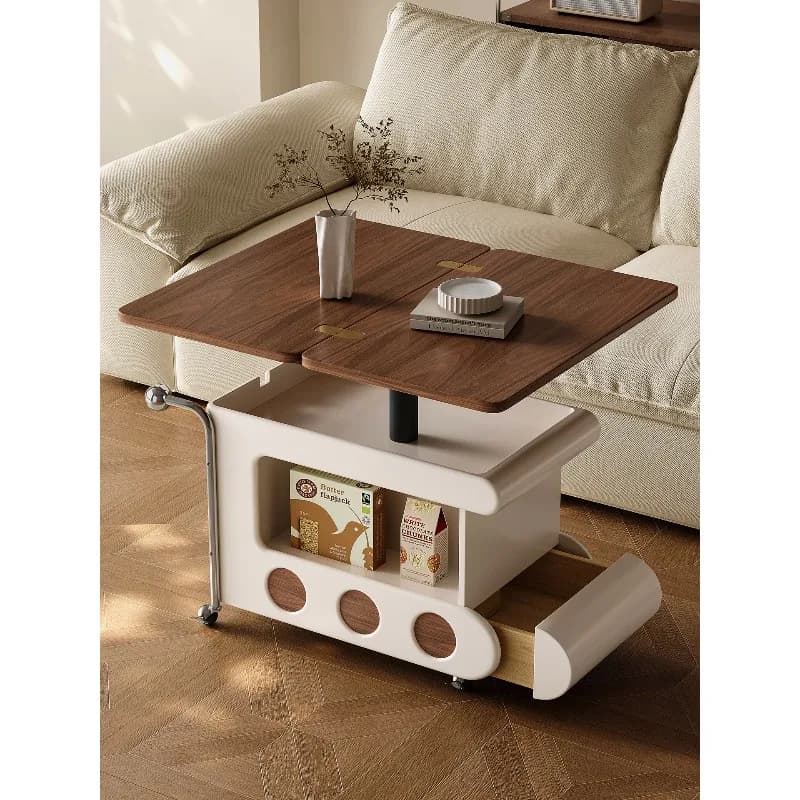 The side table coffee table can be moved, the medieval style lift folding coffee table, the small apartment sofa side few