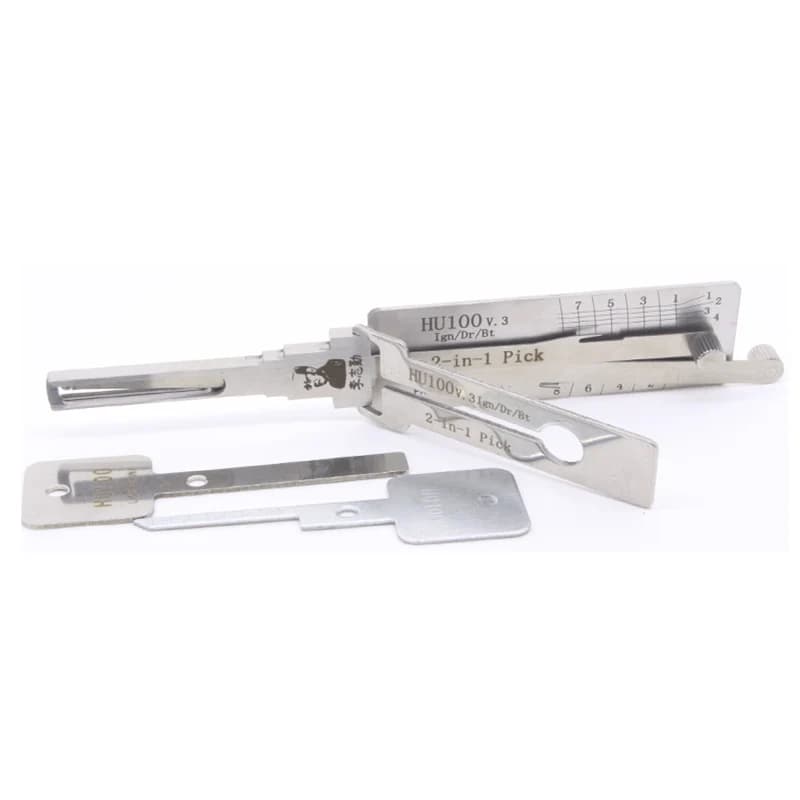 Original Guaranteed Lishi 2 in 1 HU100 Ignition HU100R HU101 Ign HU162T 9 HU162T 10 Cut Stainless Car Door Opening Lockpick Tool