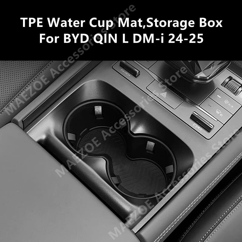 For BYD QIN L DM-i 24-25 TPE Water Cup Mat,Storage Box,Car Interior Decoration Protection Modification Accessories Refit