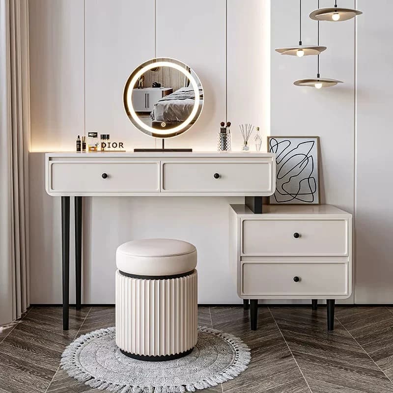 Beauty Stool Vanity Makeup Desk Mirror Elegant Cabinet Bedroom Dressing Table Frames Clearance Schminktisch Furniture Home
