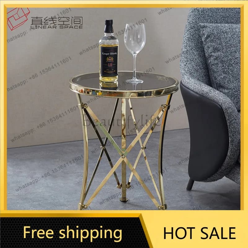 LS light luxury sofa modern simple stainless steel movable home living room creative Nordic