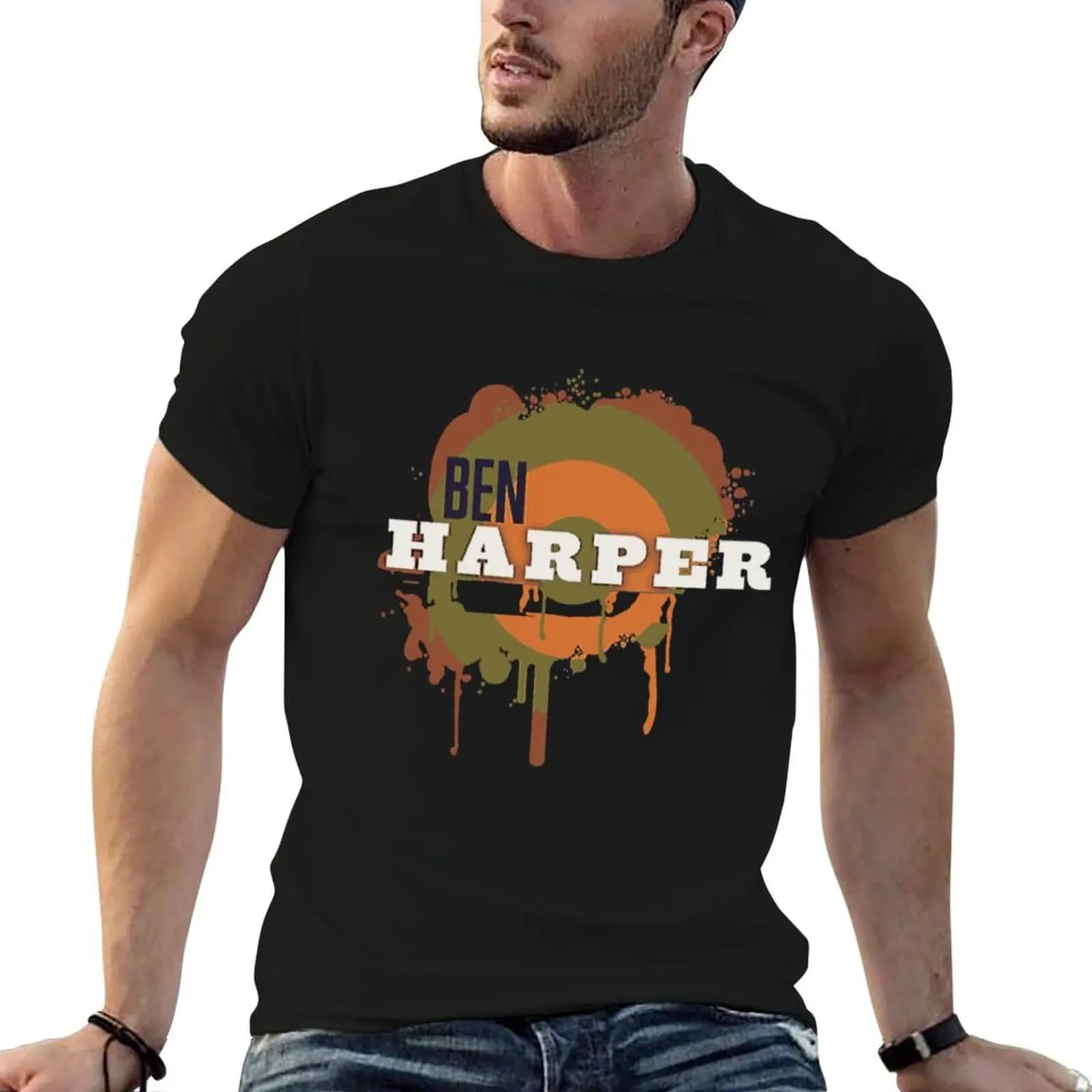 Ben Harper - _Dripping Target_ graphic, inspired by _Both sides of the Gun_. Ama T-Shirt summer 2026 anime tshirt mens t shirts