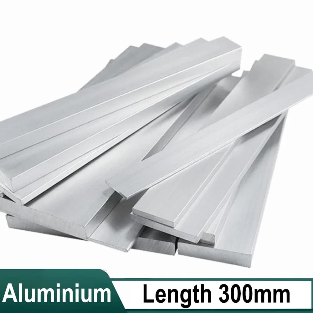 1Pcs 300mm Length 6063 Aluminum Flat Bar, Square Aolid Aluminum Bar Thickness 6mm-20mm