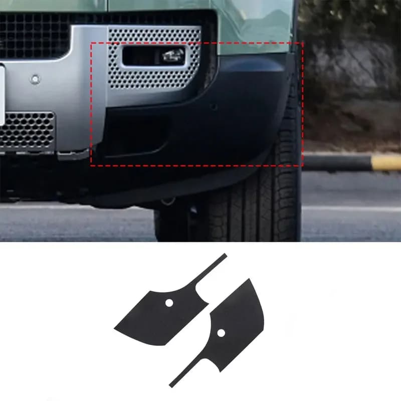 For Land Rover Defender 90 110 130 2020-2023 PVC Black Car Front Bumper Front Corner Trim Sticker Car Accessories